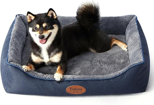 Tidore Orthopedic Dog Bed Medium Size Dog, Durable Egg Crate Foam Sofa Dog Bed with Washable Removable Cover, Waterproof Lining, Pet Beds for Medium Dogs, Navy by Tidore