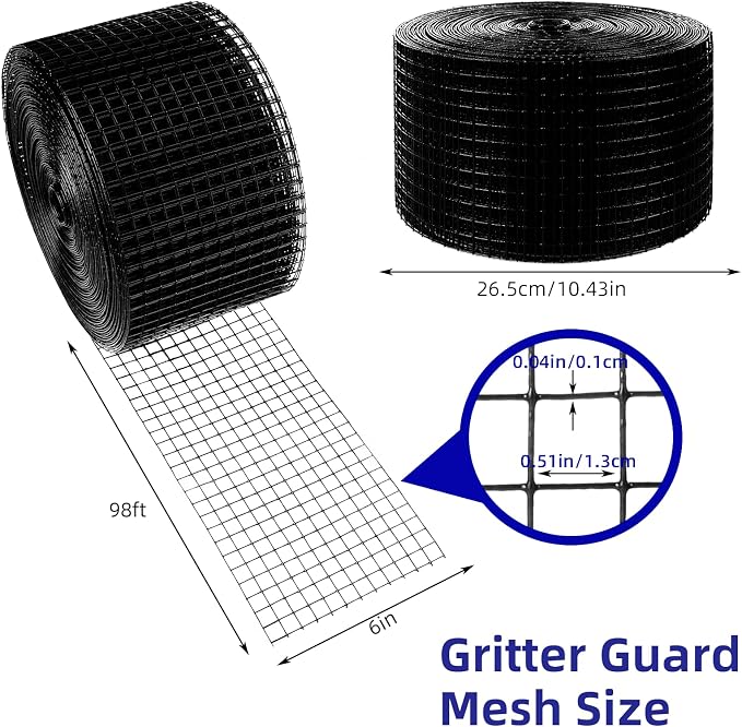 LANIAKEA Critter Guard 6in x 100ft Solar Panel Bird Guard 1/2" Fine Mesh Solar Panel Wire Critter for Squirrel, Bird, Critters Proofing with 60 PCS Stainless Steel Fasteners - Image 2