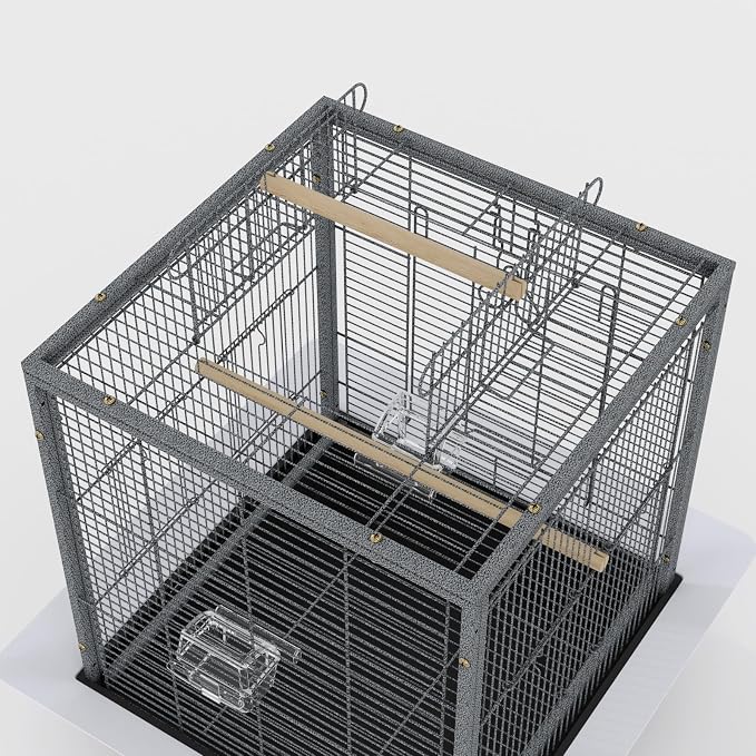GarveeLife Small Bird Cage, 20 Inch Bird Cage, Parakeet Cage with Tray and Handle for Parrot Cockatiels Budgies Finch Lovebirds Pigeons, Black - Image 4