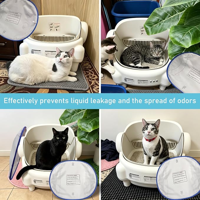 Cat Litter Box Liners for PARUUNTYS Self Cleaning Litter Box | Absorbent Waterproof Scratch-Resistant Cat Litter Pad Compatible with KITPLUS Self Cleaning Litter Box, 3PCS - Image 8