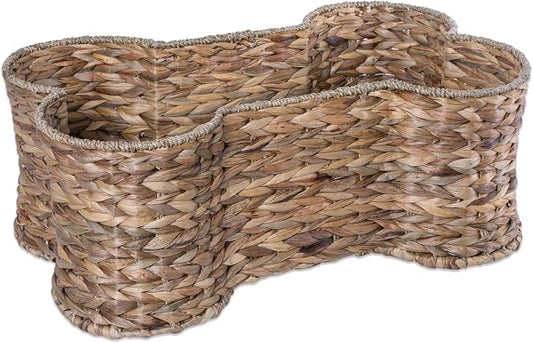 Bone Dry Pet Storage Collection, Bone Shape Hyacinth Toy Basket, Natural, Small by BoneDry