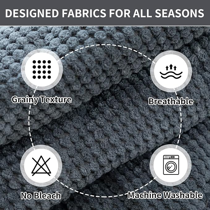 Sofa Couch Cover, Sofa Covers Washable for Dogs, Non-Slip Couch Covers for Sectional Sofa, Sofa Slipcovers for All Seasons Furniture Protector for L Shaped(Dark Grey, 27"x 27") - Image 3