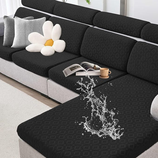 Genina Waterproof Couch Cushion Covers for Pets Washable Sofa Seat Covers | Non Slip,Stretch Jacquard Fabric,Pet Hair & Scratch Protection,Easy Installation,Furniture Protector,Sofa Cover by Genina