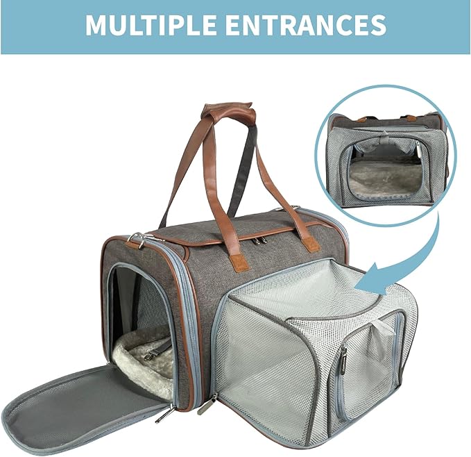 Mr. Peanut's Gold Series Big Apple XL Expandable Pet Carrier V3.0 (Platinum Gray)