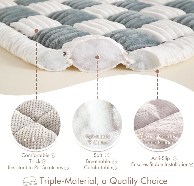 Couch Cover for Sofa, Sectional Couch Cover for Dogs, Sofa Cover Washable, Cushion Cover Blanket Pad Bed Mat for Pets, Chenille Furniture Protector, Grey, 27.6x59in - Image 4