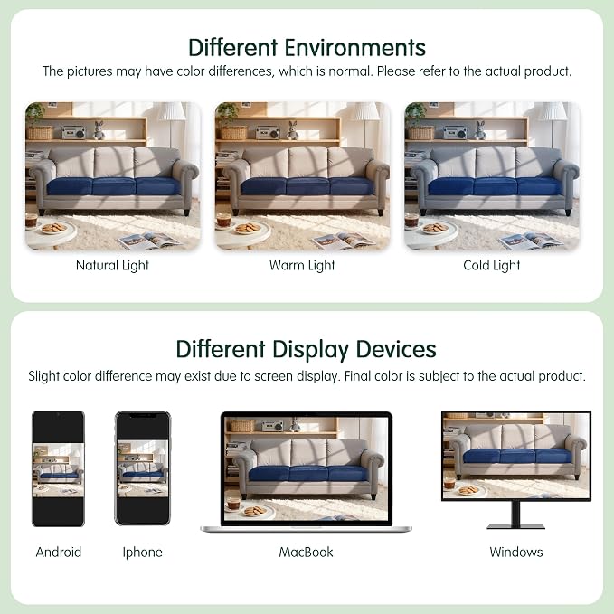 CHUN YI Velvet Couch Cushion Covers, 3PC Water Resistant Sofa Cushion Covers, Individual Seat Cushion Protector Slipcovers for Kids Pets (3 Pack, Navy Blue) - Image 8