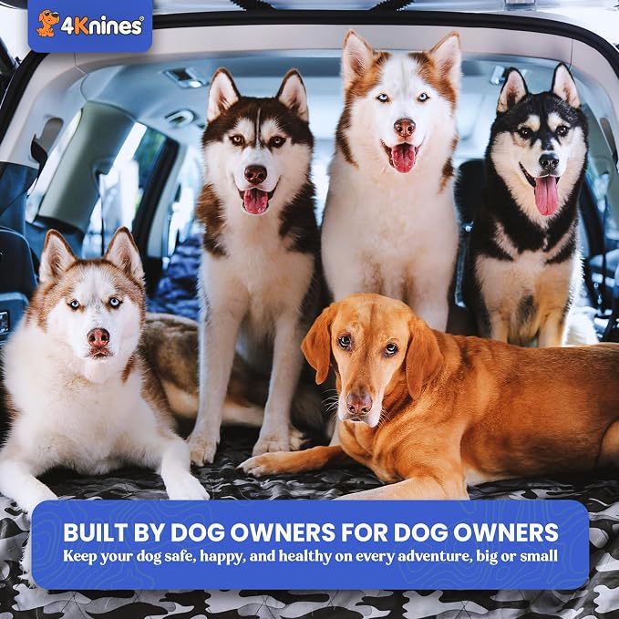 4Knines Split Cargo Liner for SUV – for Dogs & Pets, Heavy-Duty, Waterproof Trunk Mat & Cargo Cover – Fits 60/40 Split Bench & Armrest Pass-Through – Machine Washable, Non-Slip, Durable (Small, Camo) - Image 8