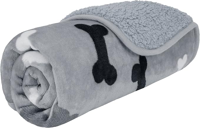 PETAMI Sherpa Fleece Waterproof CAT and Dog Blanket, Bone Gray, Small - Image 7