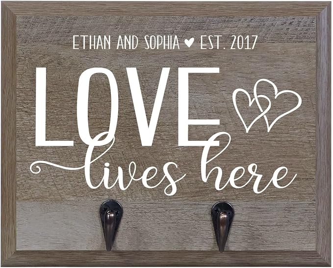 Personalized Re-Engineered Family Name Barn Wood Decor Wall Mounted Coat Hat and Dog Leash Rack Storage with 2 Metal Hooks 10" w x 8" h 4.25" deep - Image 2