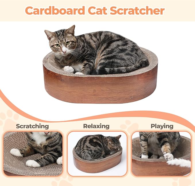 ComSaf Large Cat Scratcher Bed Cardboard, Cat Scratching Board Cat Couch Scratcher for Indoor Cats Grinding Claw, Durable Cat Scratcher Pad to Protect Funiture - Image 5