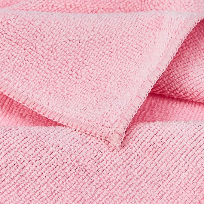 Amazon Basics Microfiber Cleaning Cloths, Ultra Absorbent, Scratch Free, Non-Abrasive, Reusable and Washable, All-Purpose, Car Detailing, 16" x 12", Green/Gray/Pink (Pack of 288) - Image 4