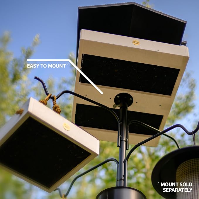 Birds Choice Pole Mount Seed Catcher Platform Feeder | Medium, Taupe | Recycled Plastic with 2 Removable Seed Trays, Catches Fallen Seed to Reduce Waste, Easy to Clean - Image 11