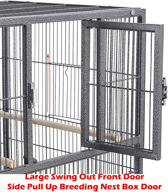 Single Durable Stacker Center Divided Breeder Breeding Bird Flight Double Rolling Cage for Aviaries Canaries Cockatiels Lovebirds Finches Budgies Small Parrots - Image 4