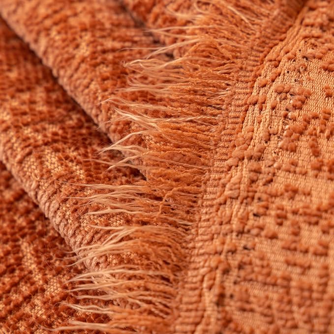 Burnt Orange Thick Slub Chenille Couch Cover Ultra Soft for All Shape Sofa Couch Furniture Protector, Orange Sofa Slipcover Protector for Dogs Pets Kids XL 71x134’’ | for All Shape Sofa Couch Furniture Protector, Orange Sofa Slipcover Protector for Dog... - Image 8