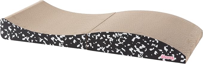 Eero 32" Modern Foldable Lounge Cat Scratcher with Catnip, Large Corrugated Cardboard Sofa Scratching Pad for Indoor Cats, Composition Notebook, Black/White CSR1011B - Image 8