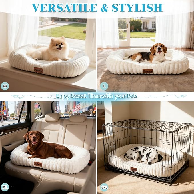 Orthopedic Dog Bed, Washable Small Dog Couch for Senior Dogs | 25L x 21W x 4H, Egg-Crate Foam, Low Front Entry Design, Removable Cover, Non-Slip Bottom, Small Dogs, Cream - Image 9
