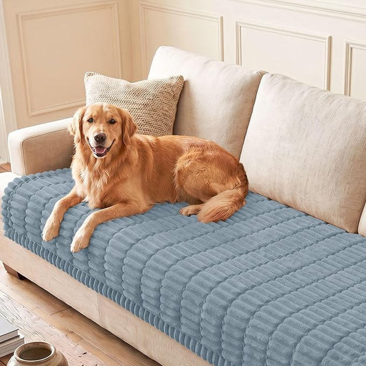 hyha Couch Cover for Dogs, Washable Non Slip Plush Flannel Sofa Protector | Thick Flannel, Silicone Anti-Slip Backing, Pet Hair & Scratch Protection, Fits Sofa & Loveseat (35.4" x 88") by hyha