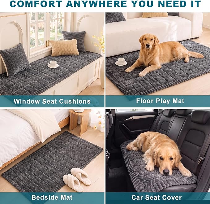 KRFOONN Couch Cover for Dogs Washable Sofa Covers for 3 Cushion Non-Slip Fuzzy Couch Cushion Covers Sofa Slipcovers Couches Furniture Protector for Dogs Pets Mat (Dark Grey, 27.6" x 70.9") - Image 6