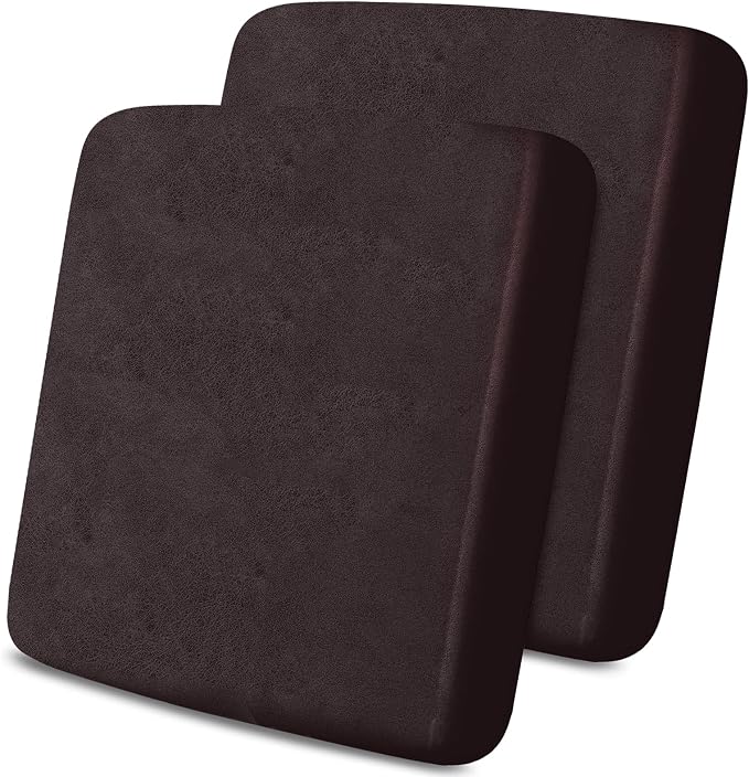 molasofa Leather Look Couch Cushion Covers, Stretch Sofa Cushion Covers for Sectional Armchair Loveseat Protector,Replacement Seat Cushion Slipcovers, Machine Washable(2 Cushion Sofa, Chocolate) by Molasofa