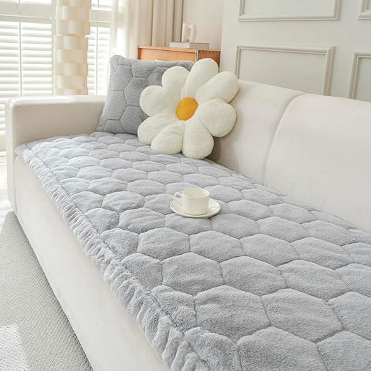 GKXLH New Thick Sofa Cover Washable - Soft Flannel Universal Sofa Covers 2 3 4 Seater, Non-Slip Couch Cover, Couch Seat Covers Sofa Slipcovers Furniture Protector for Living Room (Grey, 70x150cm) by GKXLH