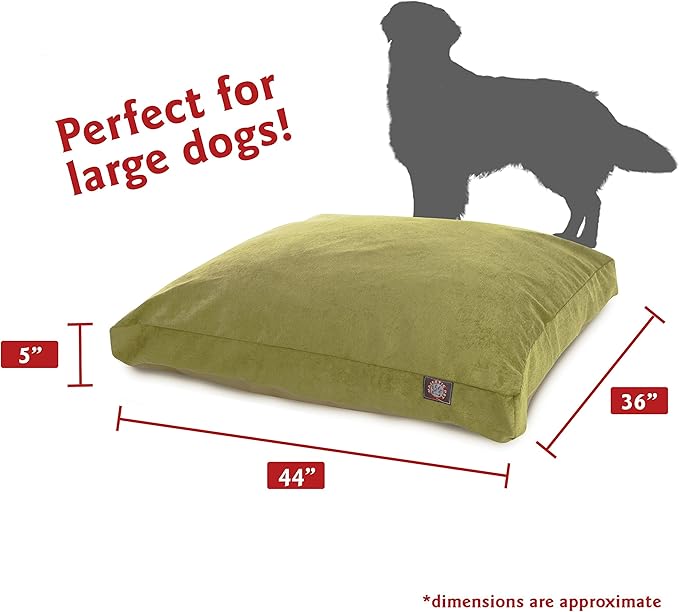 Majestic Pet Villa Rectangle Dog Bed Washable – Non Slip Comfy Pet Bed – Crate Bed with Removable Washable Cover – Kennel Bed for Sleeping, Polyester Fiber, Large, Apple