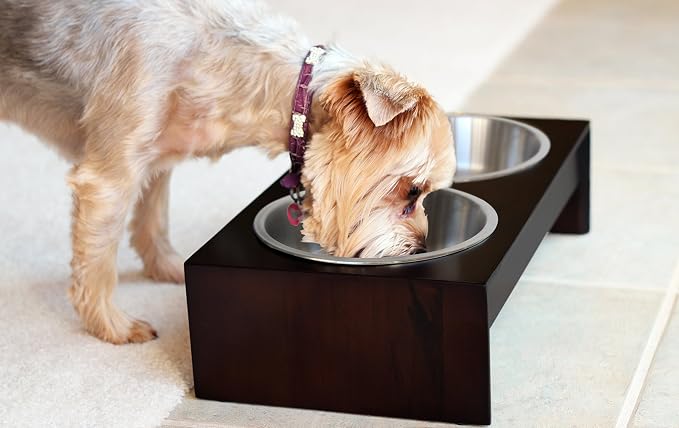 PetFusion Bamboo Elevated Dog Bowls; Cat Bowls | Raised Feeders w/ Water Resistant Seal (Short 4"; Tall 10”) | US FOOD GRADE Stainless Steel Dog & Cat Bowl - Image 6