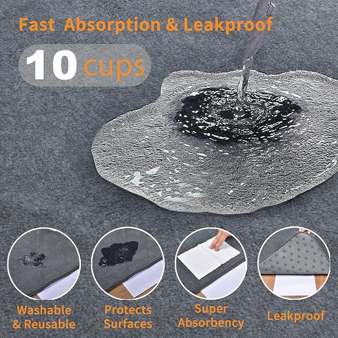 LOOBANI Washable Pee Pads for Dogs, 2 Pack Leak-Proof Dog Mats,72"x72",Mix | Super Absorbent and Non-Slip Puppy Pads, Machine Washable, Extra Large Whelping Pads for Crate, Playpen, Floor, Housebreaking - Image 2