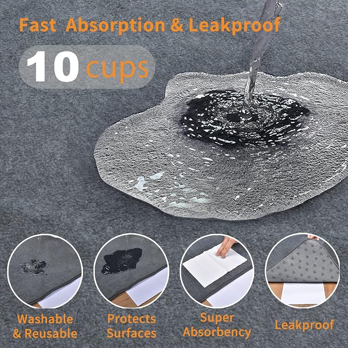 LOOBANI Washable Pee Pads for Dogs, 2 Pack Non-Slip and Leak-Proof,48"x65" | Super Absorbent Reusable Dog Pee Pads, Machine Washable, Extra Large for Whelping, Crate, Playpen, Floor, Housebreaking - Image 2