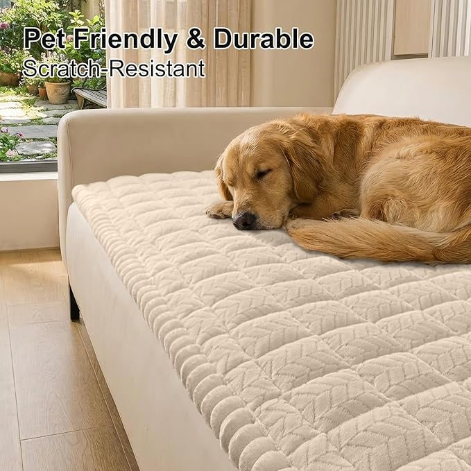 Smiry Couch Cover for Dogs, Non Slip Fuzzy Pet Sofa Covers Washable | Sofa Slipcovers for 3 Cushion Couch, Soft Thick Furniture Protector for Cats Dogs, Against Fur, Dirt, Scratch (35.4"x70.9") - Image 2