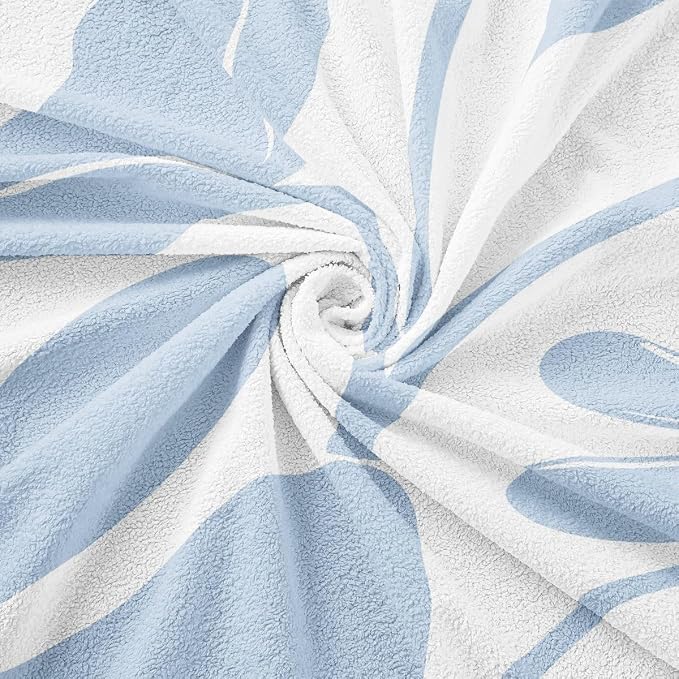 Erosebridal Light Blue Flower Couch Cover Retro Aesthetic Floral Sofa Cover Minimalist Vintage Art Sofa Protector 71" X 118" 70S Modern Abstract Washable Non Slip Couch Protector for Pets, Kids, Dog - Image 7