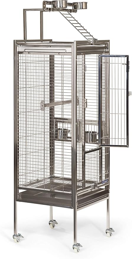 Prevue Pet Products Small Stainless Steel Playtop Bird Cage - Image 4