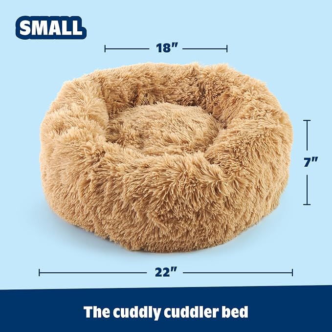 Barkbox Dog Bed, 2-in-1 Memory Foam Donut Cuddler Dog and Cat Bed, Calming Orthopedic Joint Relief Fur Crate Lounger for Pets, Machine Washable + Removable Cover, Waterproof Lining, Includes Toy | Calming Orthopedic Joint Relief Furry Crate Lounger for... - Image 3