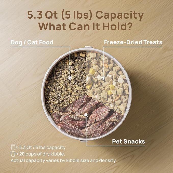 smartoo Vacuum Cat Dog Food Storage Container 5 lb, Dry Pet Food Storage | 5.3 Qt Airtight Cat Food Storage Container with One-Button Easy Use, Magnetic Scoop Incl., BPA-Free, Durable, Rechargeable - Image 5