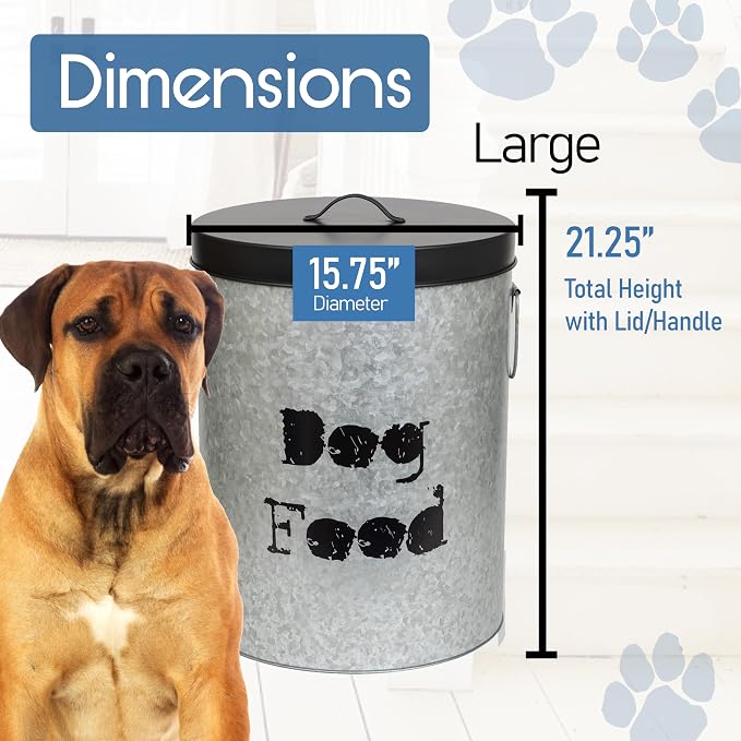 Large Dog 60lb Pet Food Storage Canister or Dog Bin with Scoop – Durable & Airtight for Freshnesss, Minimalist Design & Recyclable, Huge Large Metal Container - Image 8