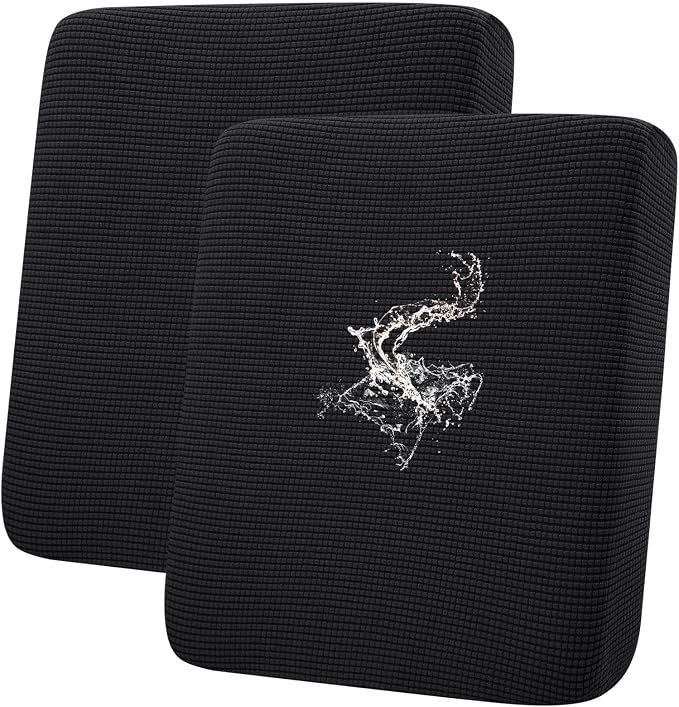hyha Waterproof Couch Cushion Covers for Pets, Non Slip Sofa Seat Cover | Stretch Jacquard Fabric, Elastic Bottom, Non Slip Fit, Waterproof Protection, Pet Hair Protection (2 Pieces) by hyha