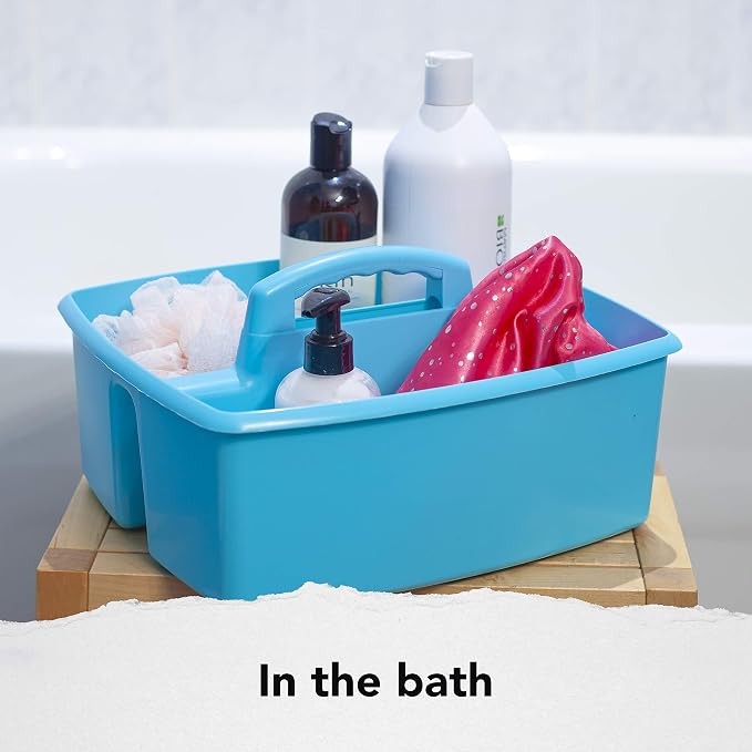 Storex Industries 13" x 11" x 6.375" Large Caddy, Teal (Pack of 2) - Image 5