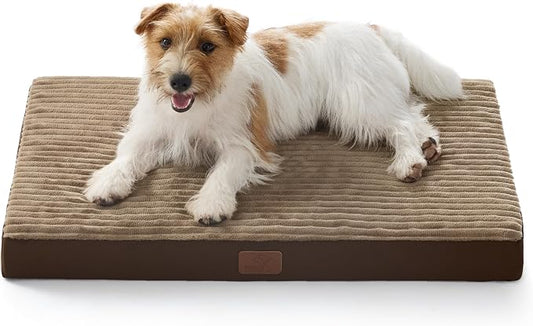 Bedsure ComfyFleece Dog Bed Medium Size Dog with Washable Cover, 29x18 | Orthopedic Egg Crate Foam Pet Mat,Removable Cover, Nonslip Bottom,Not Waterproof,Not Chewproof,For Medium Breeds up to 30lbs by Unknown