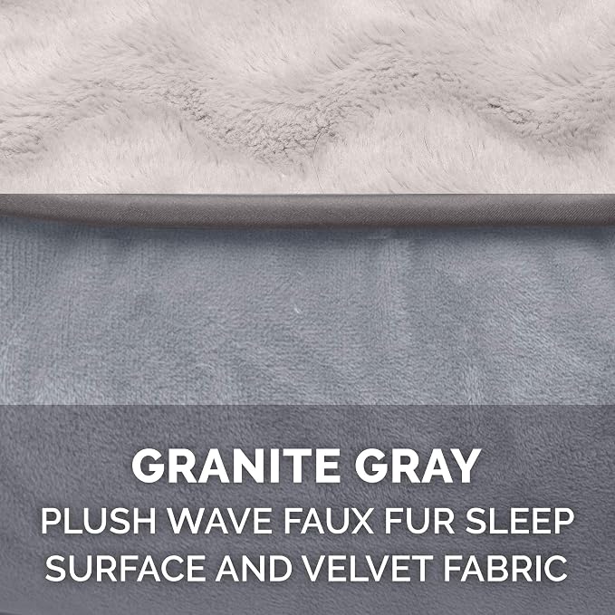 Furhaven Orthopedic Dog Bed for Large Dogs w/ Removable Bolsters & Washable Cover, For Dogs Up to 125 lbs - Plush & Velvet Waves Perfect Comfort Sofa - Granite Gray, Jumbo Plus/XXL - Image 8