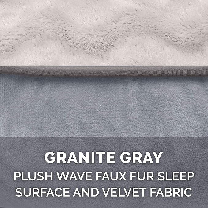 Furhaven Orthopedic Dog Bed for Medium/Small Dogs w/ Removable Bolsters & Washable Cover, For Dogs Up to 35 lbs - Plush & Velvet Waves Perfect Comfort Sofa - Granite Gray, Medium - Image 7