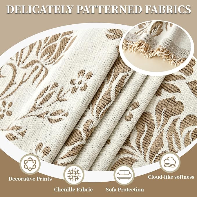 1OO% Waterproof Sectional Couch Covers for Dogs L Shaped Corner Sofa Cover Washable Chenille Sofa Slipcovers Blanket Modern Jacquard Pet Furniture Protector (91"x252", Khaki & Ivory White) - Image 7