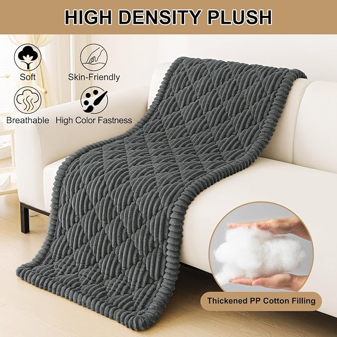 Smiry Couch Cover for Dogs Washable, Non Slip Fuzzy Pet Sofa Protector | Soft Thick Furniture Cover for Sofa, Loveseat and Sectional, Scratch & Pet Hair Resistant (Dark Grey, 27.6" x 59") - Image 9