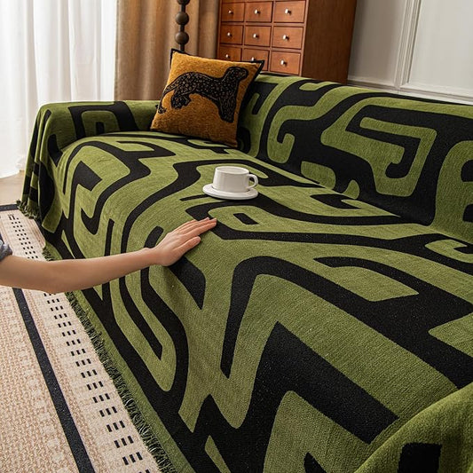 ROOMLIFE Couch Cover 3 Cushion Sofa, Washable Non Slip Furniture Sofa Protector Cover, Soft Chenille Sofa Slipcovers Sectional L Shape Dogs Couch Cover Throw Blanket with Tassels 71''X150'' by ROOMLIFE