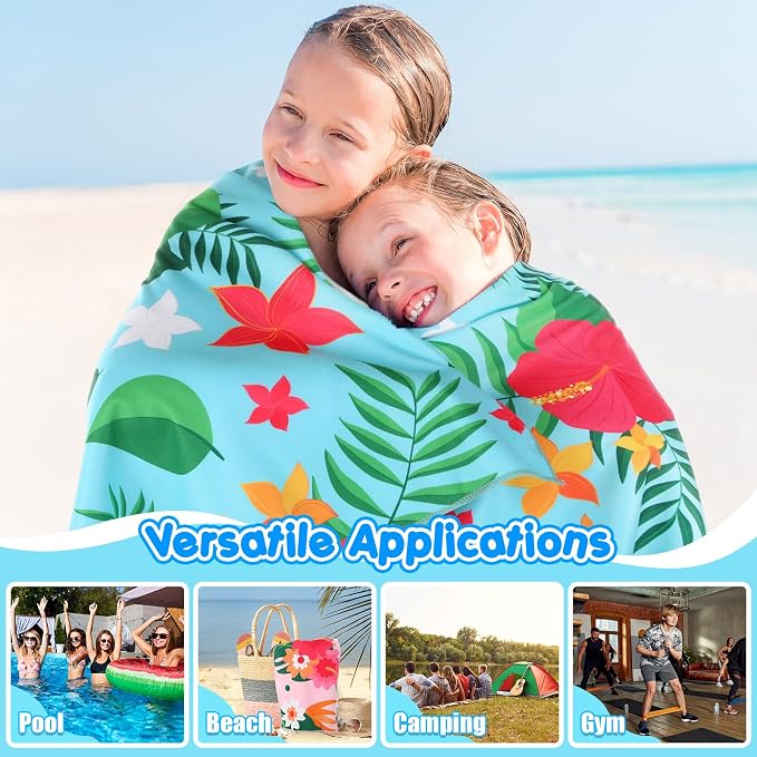 FuWeave 10 Pack Microfiber Beach Towel 28 x 55 Inch Oversized Large Quick Dry Thin Beach Towels for Pool Camping, Sand Free Lightweight Blanket for Women Adults Travel Swimming Sport (Fresh Floral) - Image 5