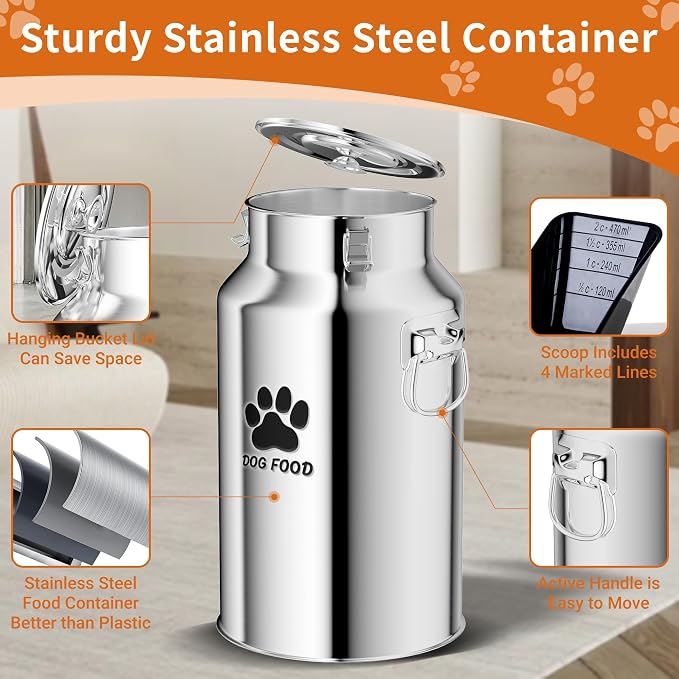 30Lbs Stainless Steel Dog Food Container，Metal Dog Food Storage Container - Image 4