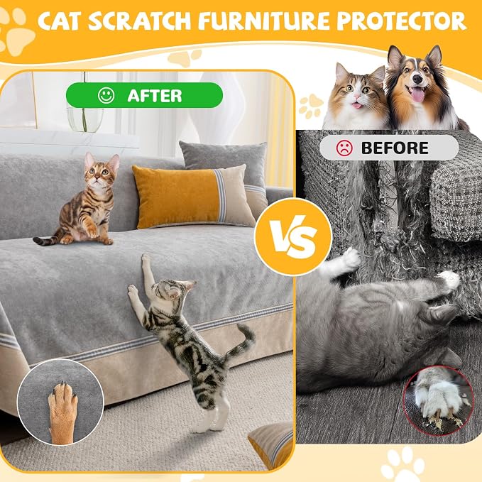 Waterproof Non-Slip Couch Cover for Pets & Dogs, Gray 79" x 150" | Pet Sofa Cover, Washable, Pet Friendly, Anti Cat Scratch, Furniture Protector, for 3 Cushion Couch Sectional L Shaped Sofa - Image 6