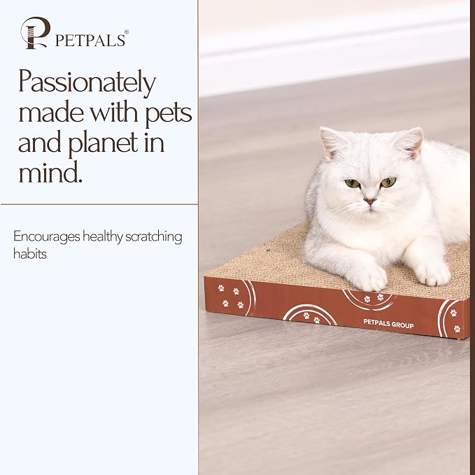 Petpals Corrugated Cardboard Scratcher Replacement 4-Pack | Scratching Pad Replacement for Petpals Products Jodie / Poly, Sofa Couch Furniture Protectors from Cat Scratching, Brown - Image 7
