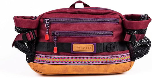 Wilderdog Mega Hip Pack with 3-Liter Capacity, Two Mesh Water Bottle Pockets, Interior Key Loops, Adjustable Straps, and Poop Bag Dispenser (Huckleberry) by WILDERDOG