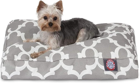 Gray Trellis Small Rectangle Indoor Outdoor Pet Dog Bed With Removable Washable Cover By Majestic Pet Products by MajesticPet