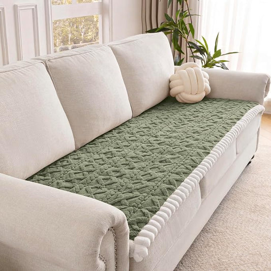 Couch Cover for Dogs, Washable Non Slip Sofa Covers for 3 Cushion Couch Pet Friendly Fuzzy Sofa Protector&Bed Mat for Pets (27.6"x70.9" Green) by Unknown
