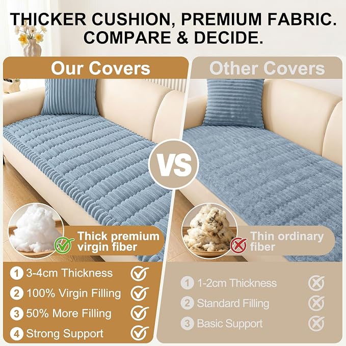 Smiry Couch Cover for Dogs, Non Slip Washable Sofa Protector for Pets | Soft Furniture Cover for Leather & Fabric Couches, Cozy Protect Against Fur, Dirt & Messes, Pet Friendly, 43"x63" - Image 5